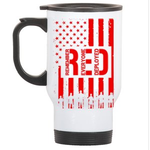 R.E.D Remember Everyone Deployed Red Friday Flag Stainless Steel Travel Mug