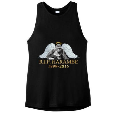 R.I.P. Harambe Our Angel In Heaven 1999-2016 Ladies PosiCharge Tri-Blend Wicking Tank