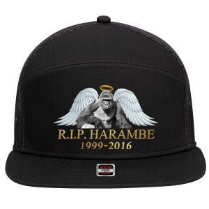 R.I.P. Harambe Our Angel In Heaven 1999-2016 7 Panel Mesh Trucker Snapback Hat