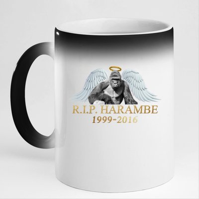 R.I.P. Harambe Our Angel In Heaven 1999-2016 11oz Black Color Changing Mug