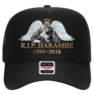 R.I.P. Harambe Our Angel In Heaven 1999-2016 High Crown Mesh Back Trucker Hat