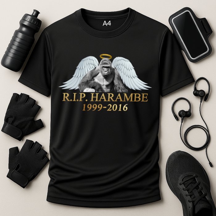 R.I.P. Harambe Our Angel In Heaven 1999-2016 Cooling Performance Crew T-Shirt