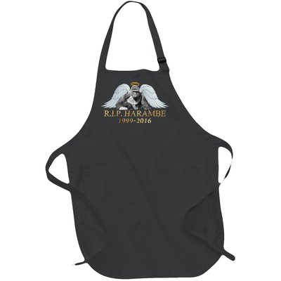 R.I.P. Harambe Our Angel In Heaven 1999-2016 Full-Length Apron With Pockets