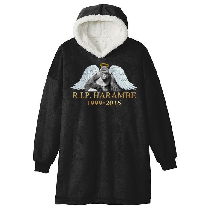 R.I.P. Harambe Our Angel In Heaven 1999-2016 Hooded Wearable Blanket