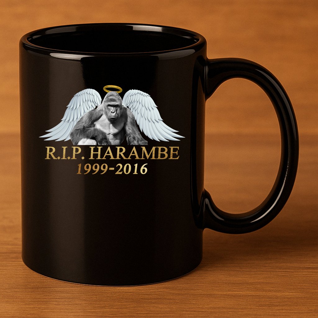 R.I.P. Harambe Our Angel In Heaven 1999-2016 11oz C Handle Ceramic Mug