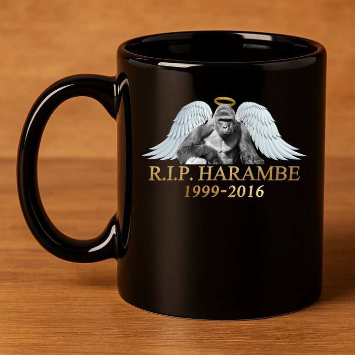 R.I.P. Harambe Our Angel In Heaven 1999-2016 11oz C Handle Ceramic Mug
