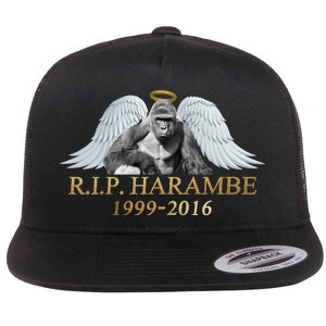 R.I.P. Harambe Our Angel In Heaven 1999-2016 Flat Bill Trucker Hat