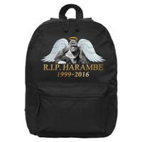 R.I.P. Harambe Our Angel In Heaven 1999-2016 16 in Basic Backpack