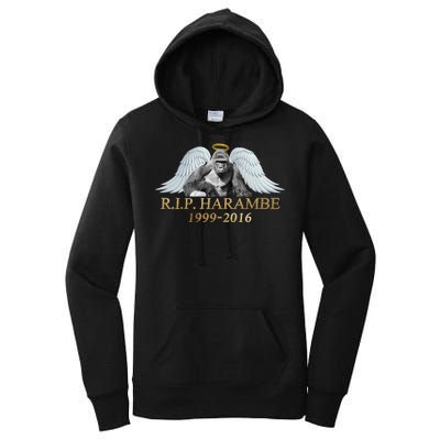 R.I.P. Harambe Our Angel In Heaven 1999-2016 Women's Pullover Hoodie