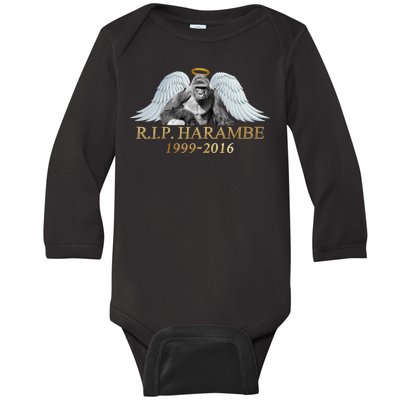 R.I.P. Harambe Our Angel In Heaven 1999-2016 Baby Long Sleeve Bodysuit