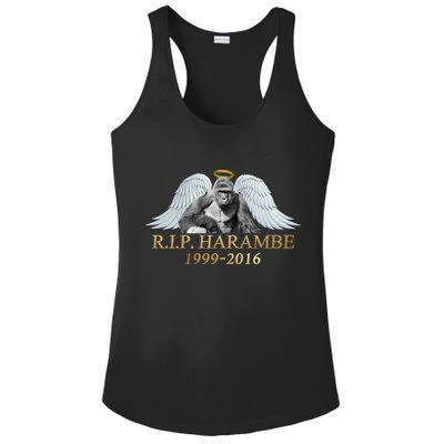 R.I.P. Harambe Our Angel In Heaven 1999-2016 Ladies PosiCharge Competitor Racerback Tank