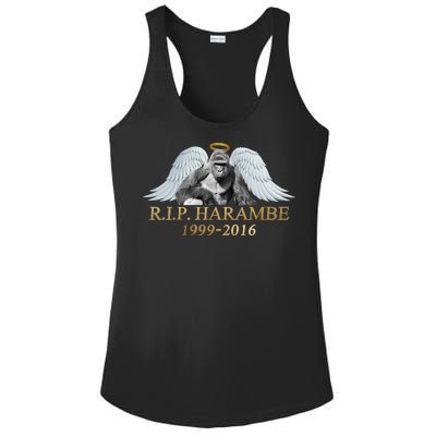 R.I.P. Harambe Our Angel In Heaven 1999-2016 Ladies PosiCharge Competitor Racerback Tank