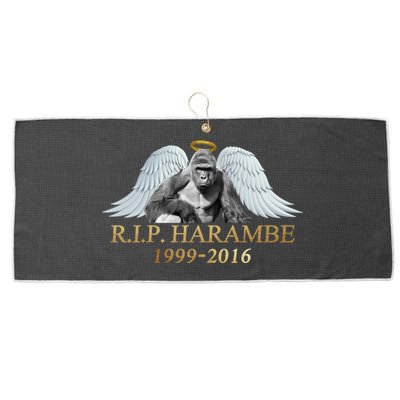 R.I.P. Harambe Our Angel In Heaven 1999-2016 Large Microfiber Waffle Golf Towel