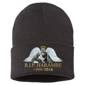 R.I.P. Harambe Our Angel In Heaven 1999-2016 Sustainable Knit Beanie