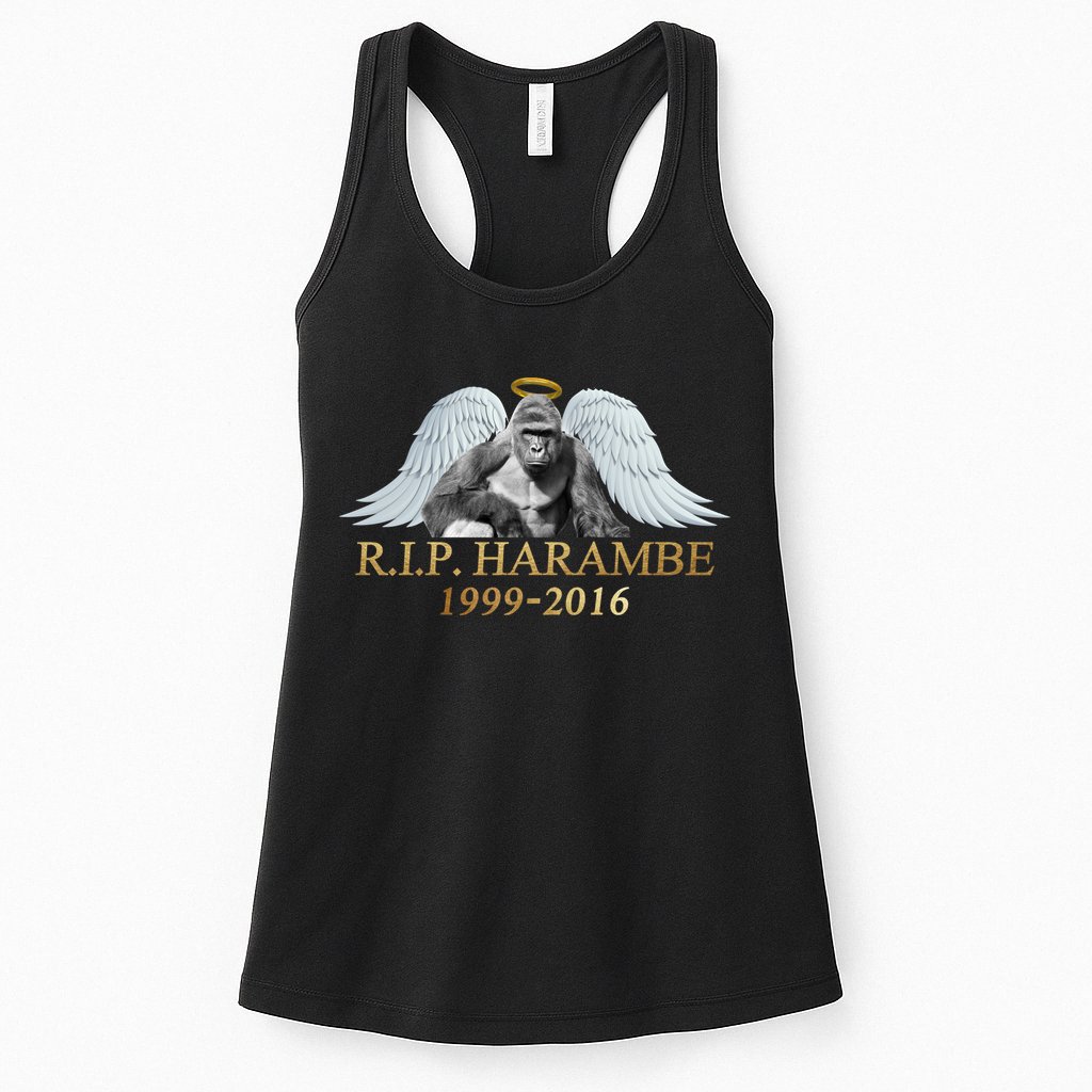 R.I.P. Harambe Our Angel In Heaven 1999-2016 Womens Tank Top