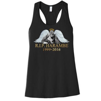 R.I.P. Harambe Our Angel In Heaven 1999-2016 Women's Racerback Tank