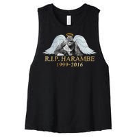 R.I.P. Harambe Our Angel In Heaven 1999-2016 Women's Racerback Cropped Tank