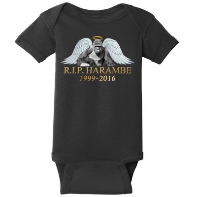 R.I.P. Harambe Our Angel In Heaven 1999-2016 Baby Bodysuit