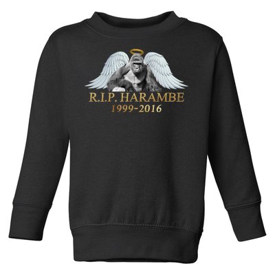 R.I.P. Harambe Our Angel In Heaven 1999-2016 Toddler Sweatshirt