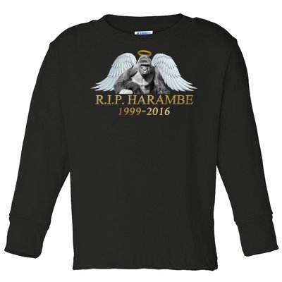 R.I.P. Harambe Our Angel In Heaven 1999-2016 Toddler Long Sleeve Shirt