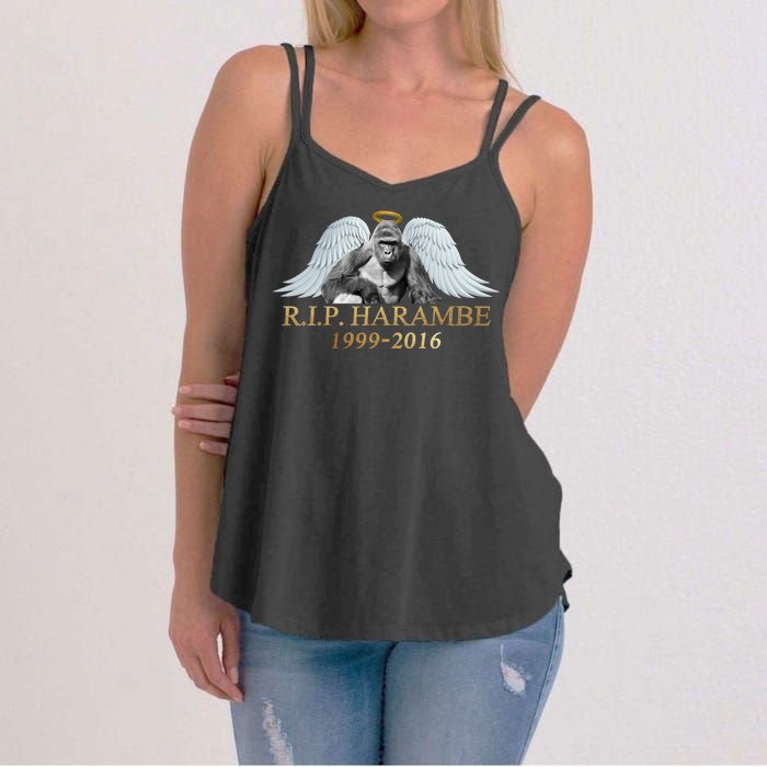 R.I.P. Harambe Our Angel In Heaven 1999-2016 Women's Strappy Tank