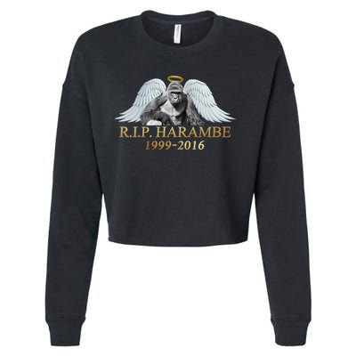 R.I.P. Harambe Our Angel In Heaven 1999-2016 Cropped Pullover Crew