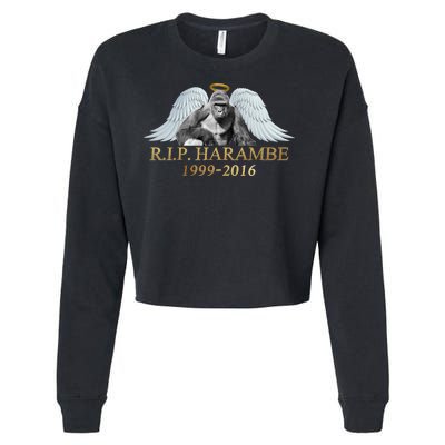 R.I.P. Harambe Our Angel In Heaven 1999-2016 Cropped Pullover Crew