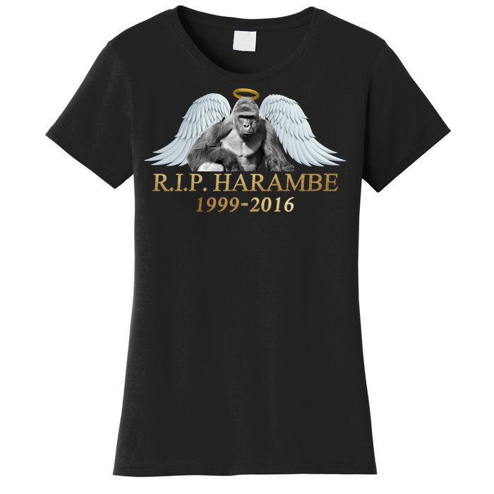 R.I.P. Harambe Our Angel In Heaven 1999-2016 Women's T-Shirt