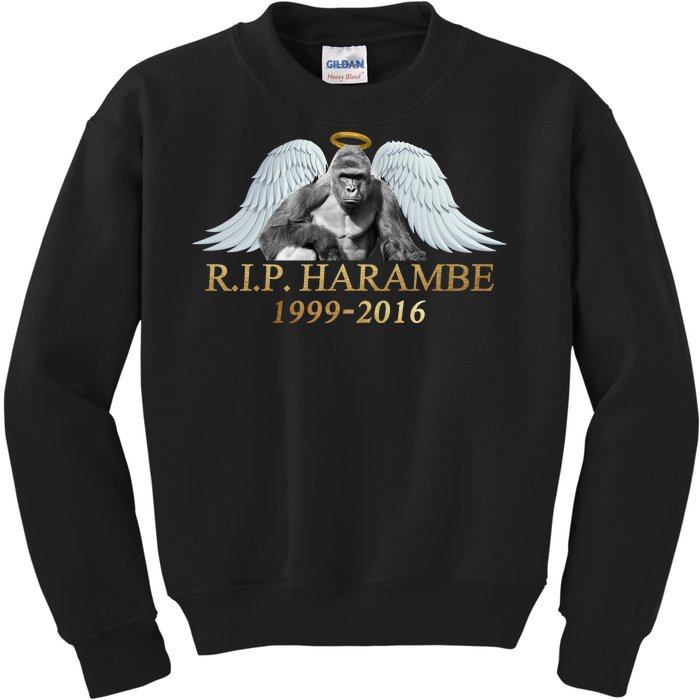 R.I.P. Harambe Our Angel In Heaven 1999-2016 Kids Sweatshirt