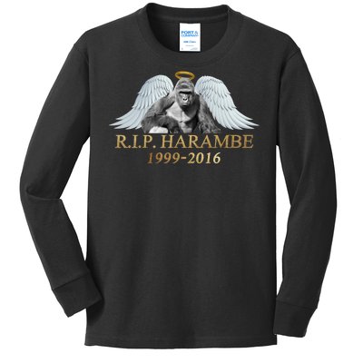 R.I.P. Harambe Our Angel In Heaven 1999-2016 Kids Long Sleeve Shirt