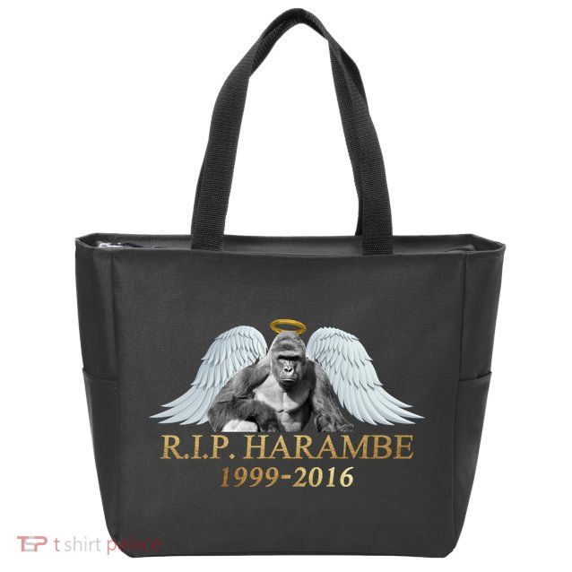 R.I.P. Harambe Our Angel In Heaven 1999-2016 Zip Tote Bag