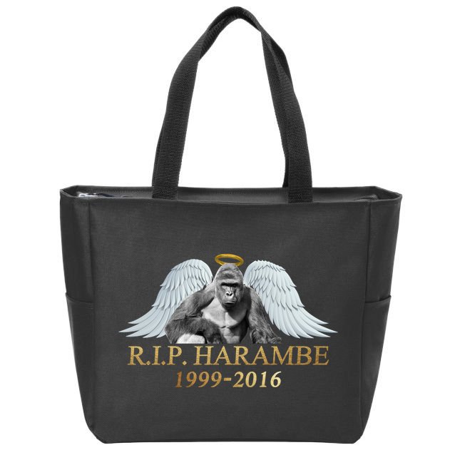 R.I.P. Harambe Our Angel In Heaven 1999-2016 Zip Tote Bag