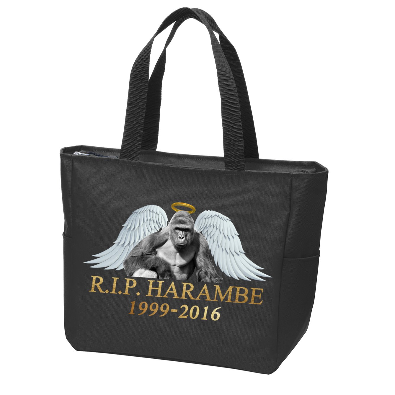 R.I.P. Harambe Our Angel In Heaven 1999-2016 Zip Tote Bag