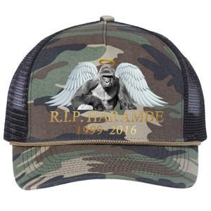 R.I.P. Harambe Our Angel In Heaven 1999-2016 Retro Rope Trucker Hat Cap