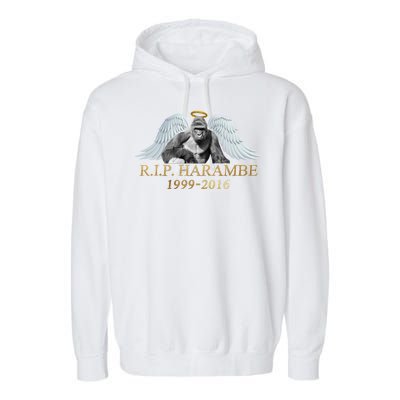 R.I.P. Harambe Our Angel In Heaven 1999-2016 Garment-Dyed Fleece Hoodie