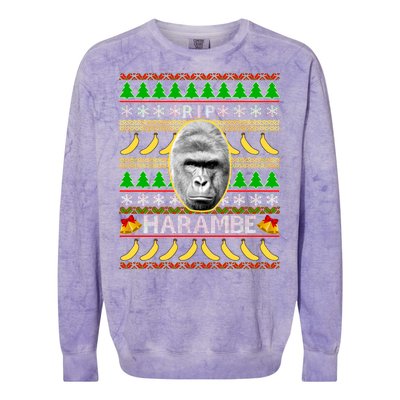 R.I.P. Harambe RIP Gorilla Ugly Christmas Sweater Design Colorblast Crewneck Sweatshirt