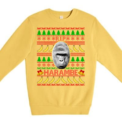 R.I.P. Harambe RIP Gorilla Ugly Christmas Sweater Design Premium Crewneck Sweatshirt