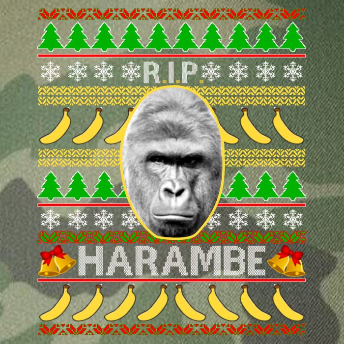 R.I.P. Harambe RIP Gorilla Ugly Christmas Sweater Design Legacy Tie Dye Trucker Hat