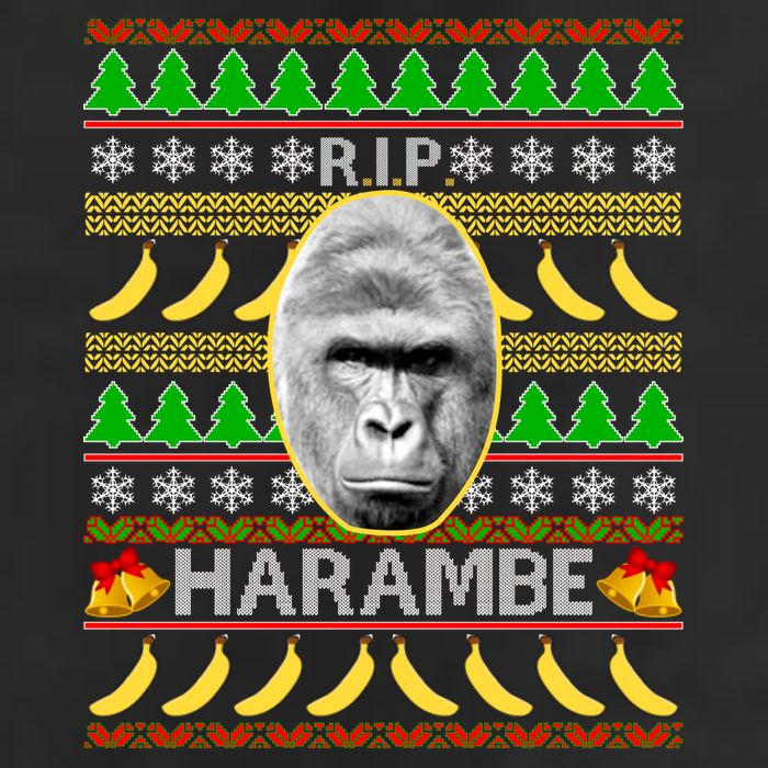 R.I.P. Harambe RIP Gorilla Ugly Christmas Sweater Design Cool Comfort Performance Bucket Hat