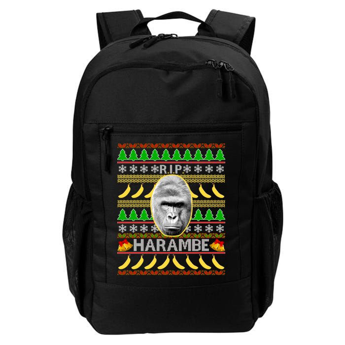 R.I.P. Harambe RIP Gorilla Ugly Christmas Sweater Design Backpack