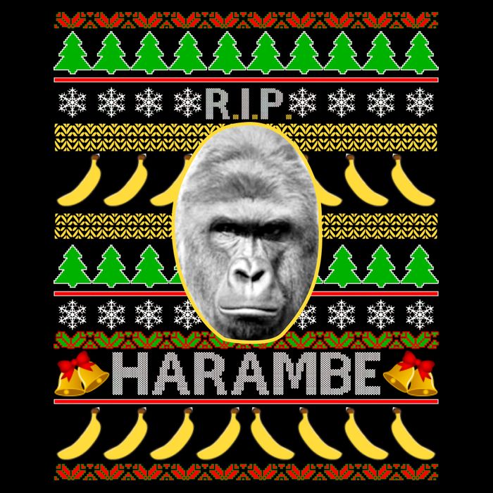 R.I.P. Harambe RIP Gorilla Ugly Christmas Sweater Design Backpack