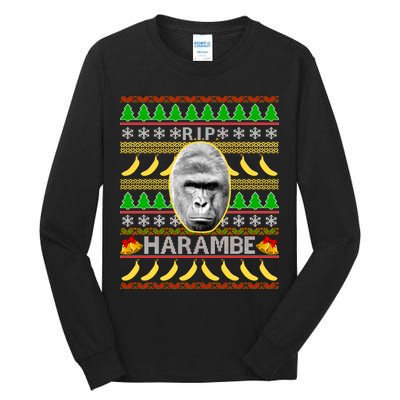 R.I.P. Harambe RIP Gorilla Ugly Christmas Sweater Design Tall Long Sleeve T-Shirt