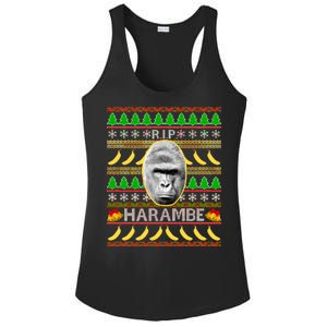 R.I.P. Harambe RIP Gorilla Ugly Christmas Sweater Design Ladies PosiCharge Competitor Racerback Tank