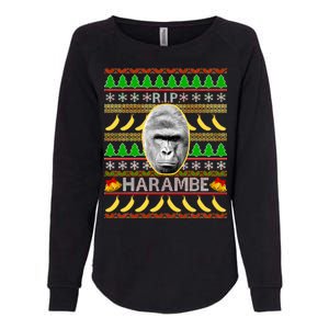 R.I.P. Harambe RIP Gorilla Ugly Christmas Sweater Design Womens California Wash Sweatshirt