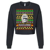 R.I.P. Harambe RIP Gorilla Ugly Christmas Sweater Design Cropped Pullover Crew