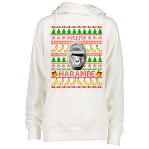 R.I.P. Harambe RIP Gorilla Ugly Christmas Sweater Design Womens Funnel Neck Pullover Hood