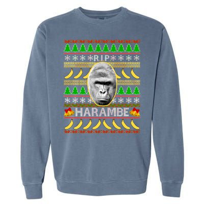 R.I.P. Harambe RIP Gorilla Ugly Christmas Sweater Design Garment-Dyed Sweatshirt