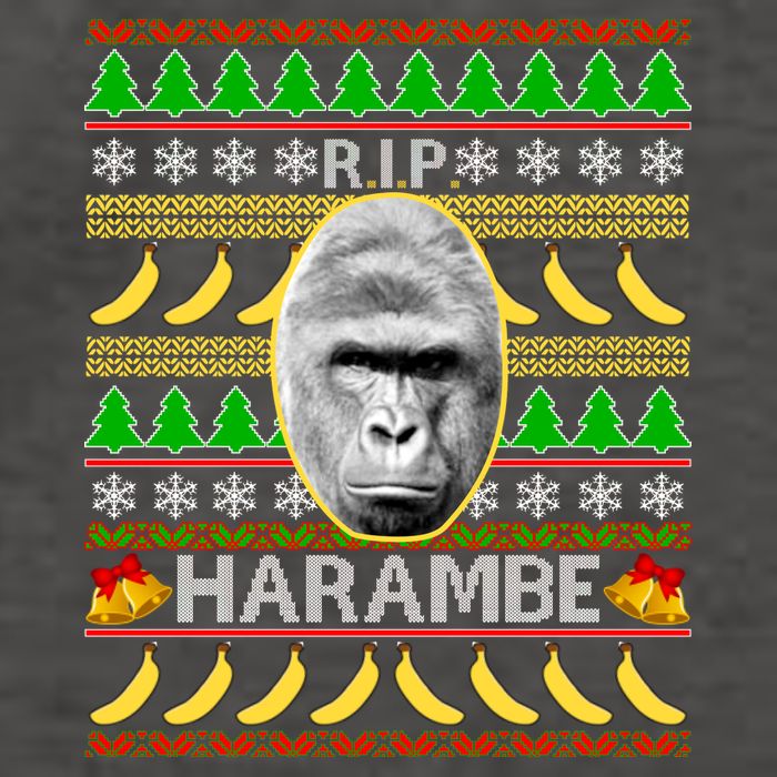 R.I.P. Harambe RIP Gorilla Ugly Christmas Sweater Design Vector Backpack