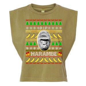 R.I.P. Harambe RIP Gorilla Ugly Christmas Sweater Design Garment-Dyed Women's Muscle Tee