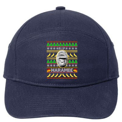 R.I.P. Harambe RIP Gorilla Ugly Christmas Sweater Design 7-Panel Snapback Hat